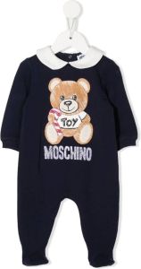 Moschino Kids Pyjama met logoprint Blauw