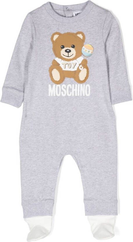 Moschino Kids Pyjama met logoprint Grijs