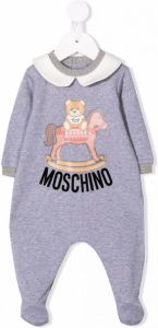 Moschino Kids Pyjama met logoprint Grijs