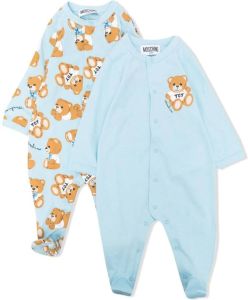 Moschino Kids Pyjama met teddybeerprint Blauw