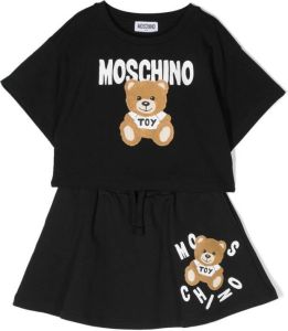 Moschino Kids Rokken set met teddybeerprint Zwart
