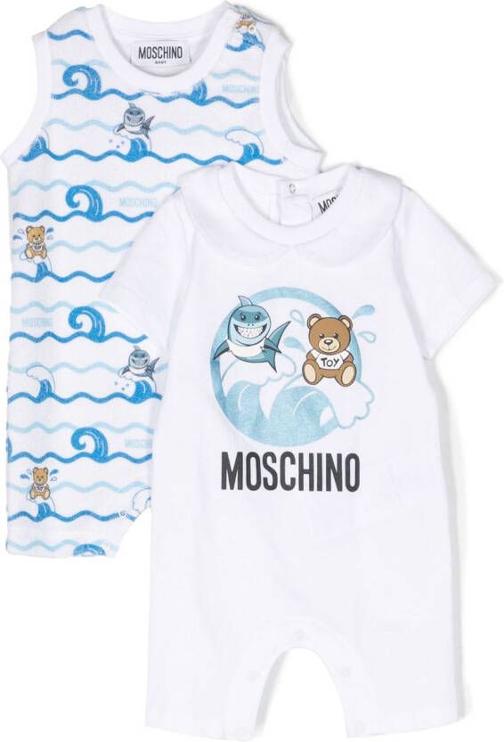 Moschino Kids Twee rompers Blauw