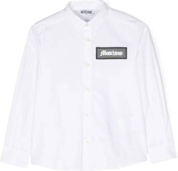 Moschino Kids Shirt met logopatch Wit