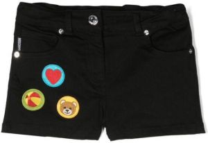 Moschino Kids Shorts met logopatch Zwart