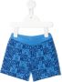 Moschino Kids Shorts met monogramprint Blauw - Thumbnail 1