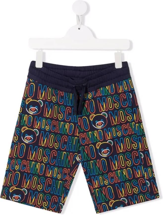 Moschino Kids Shorts met print Blauw