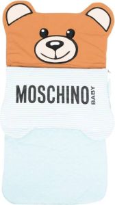 Moschino Kids Slaapzak met teddy logo Blauw