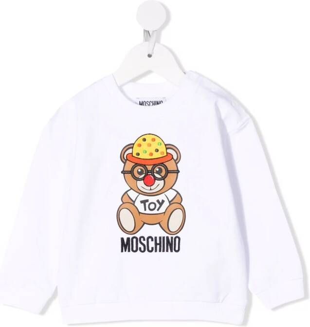 Moschino Kids Sweater met borduurwerk Wit