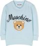 Moschino Kids Sweater met geborduurd logo Blauw - Thumbnail 1