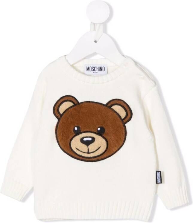 Moschino Kids Sweater met logo Wit