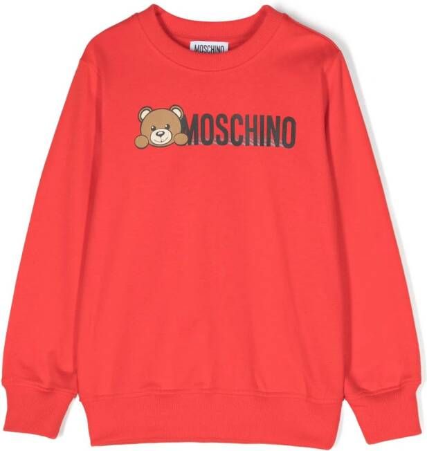 Moschino Kids Sweater met logoprint Rood
