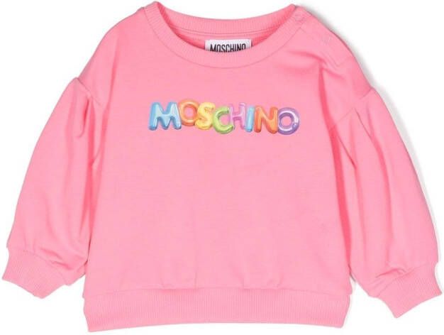 Moschino Kids Sweater met logoprint Roze