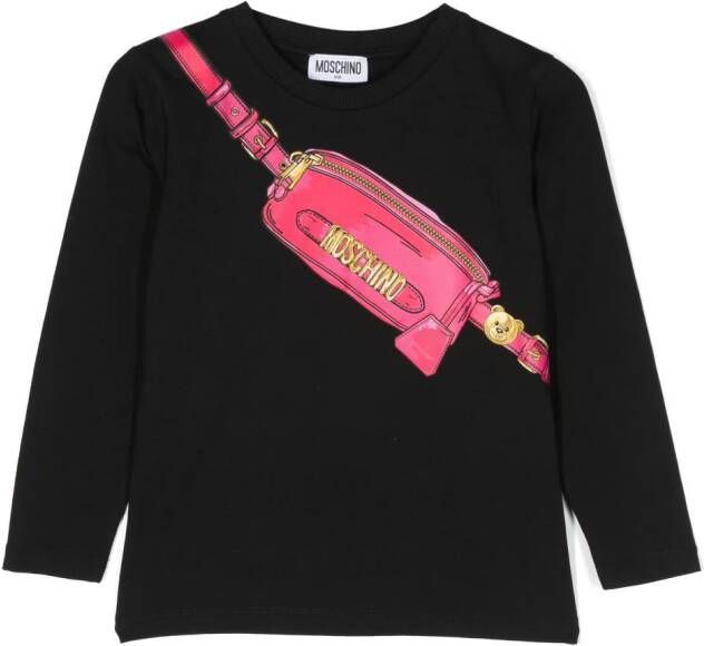 Moschino Kids Sweater met logoprint Zwart