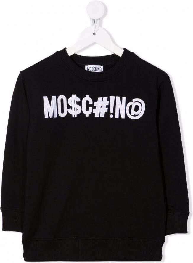 Moschino Kids Sweater met logoprint Zwart