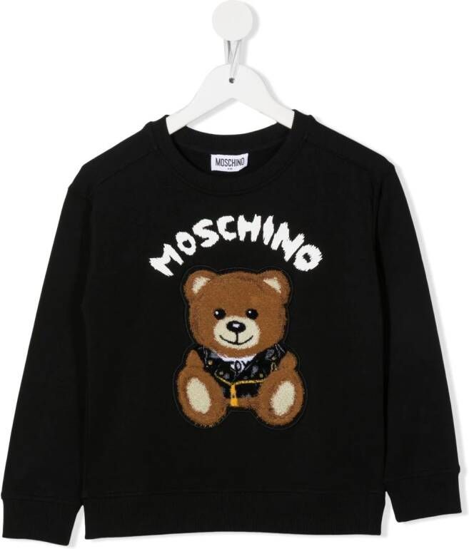 Moschino Kids Sweater met logoprint Zwart
