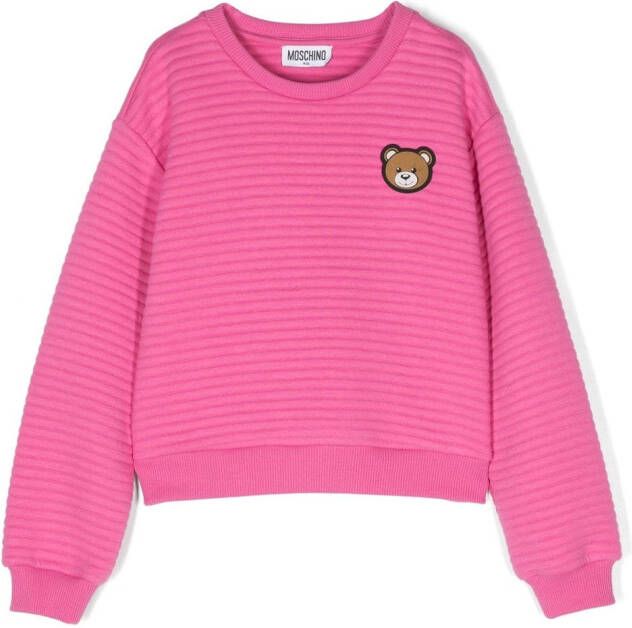 Moschino Kids Sweater met teddybeerpatch Roze