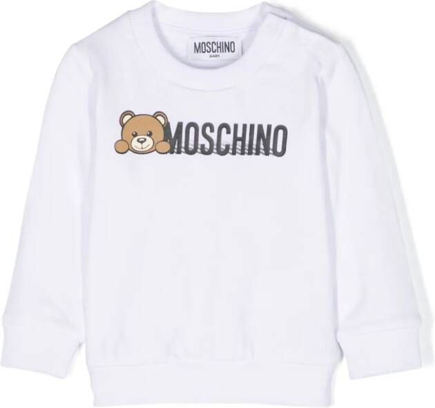 Moschino Kids Sweater met teddybeerpatroon Wit
