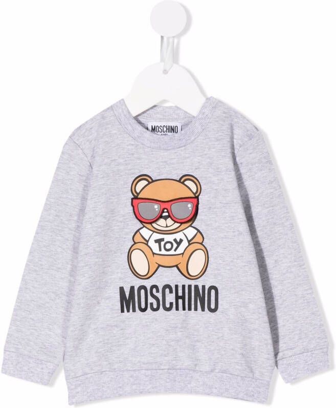 Moschino Kids Sweater met teddybeerprint Grijs