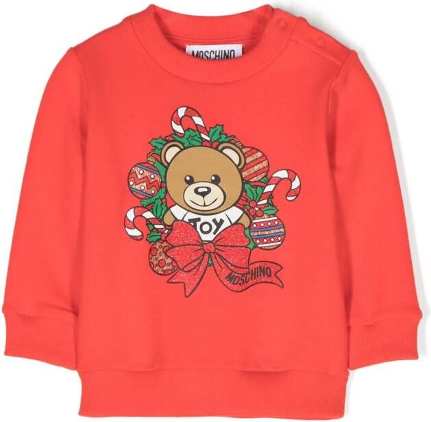 Moschino Kids Sweater met teddybeerprint Rood