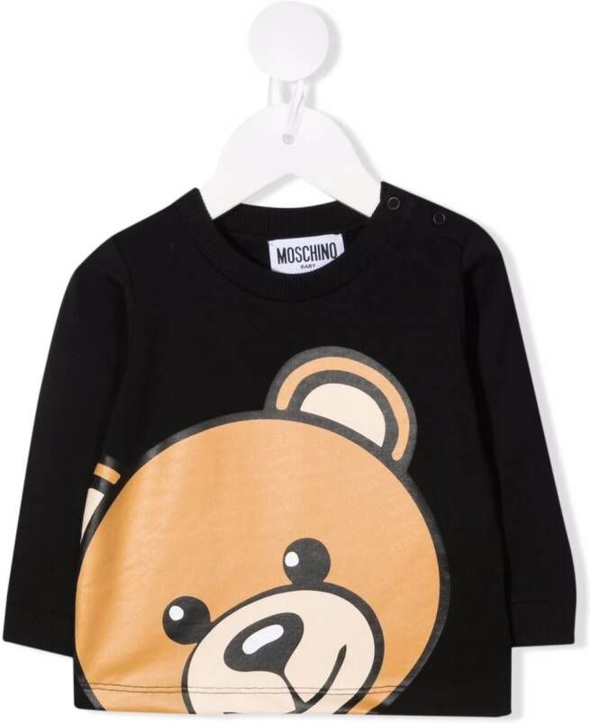 Moschino Kids Sweater met teddybeerprint Zwart