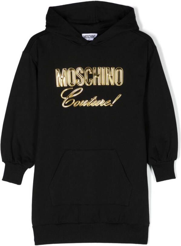 Moschino Kids Sweaterjurk met logopatch Zwart