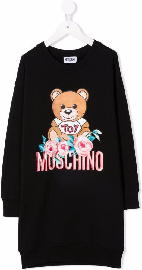 Moschino Kids Sweaterjurk met print Zwart