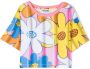 Moschino Kids T-shirt met bloe print Wit - Thumbnail 1