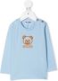 Moschino Kids T-shirt met geborduurde teddybeer Blauw - Thumbnail 1