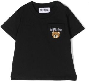Moschino Kids T-shirt met geborduurde teddybeer Zwart