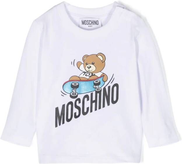 Moschino Kids T-shirt met grafische print Wit