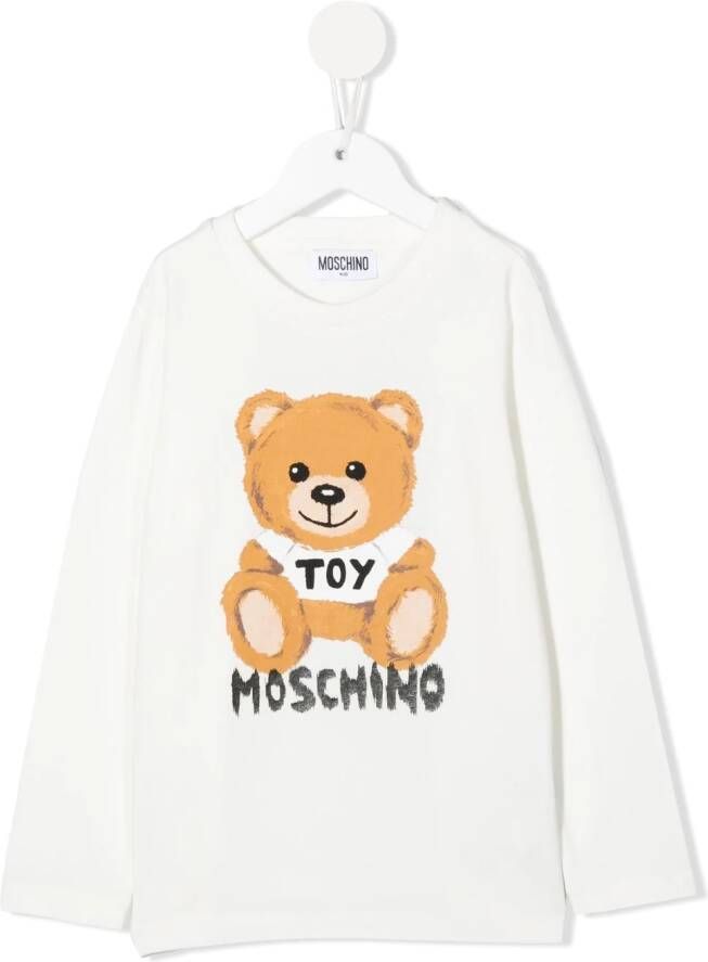 Moschino Kids T-shirt met lange mouwen Wit