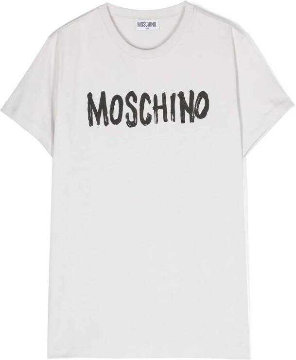 Moschino Kids T-shirt met logo Grijs