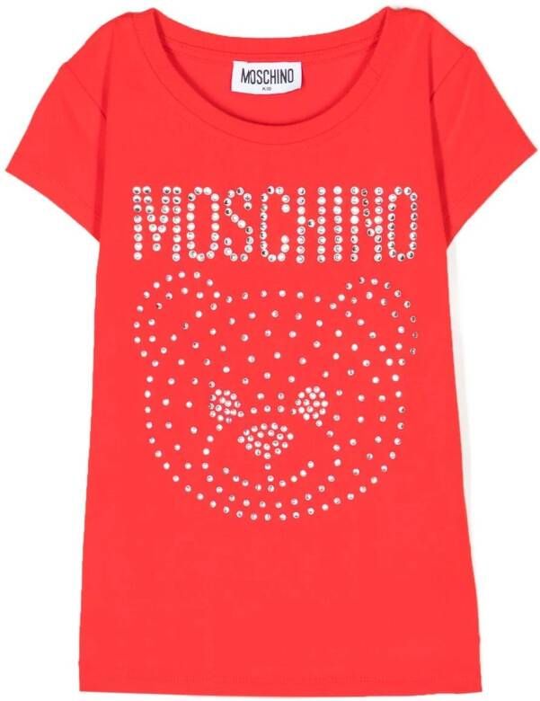 Moschino Kids T-shirt met logo Rood