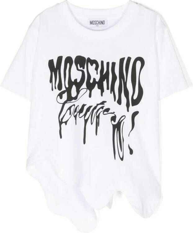 Moschino Kids T-shirt met logo Wit