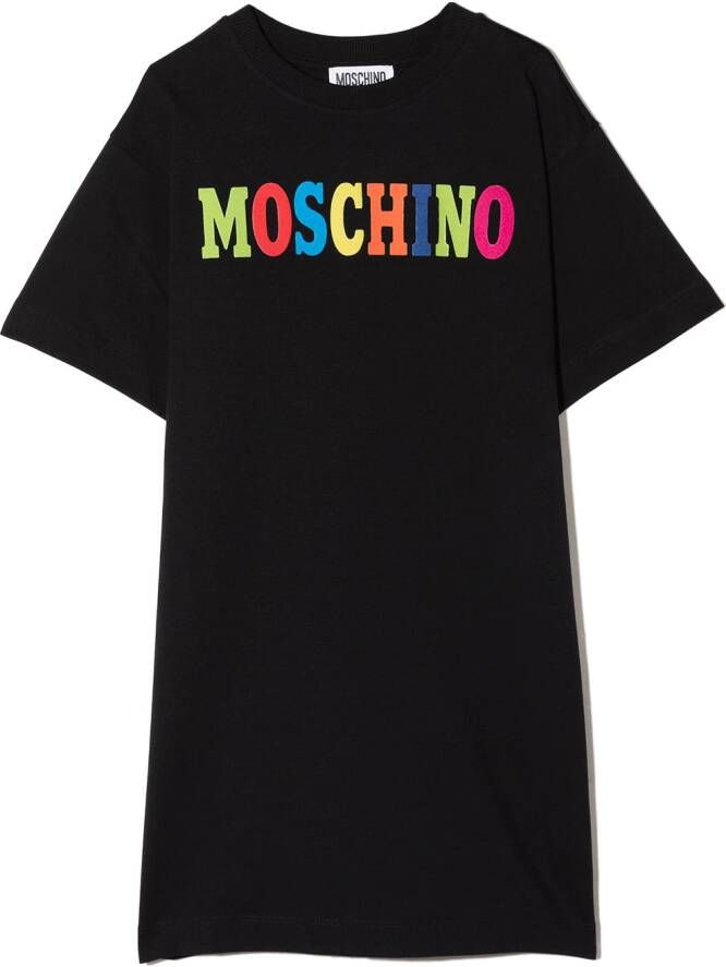 Moschino Kids T-shirt met logo Zwart