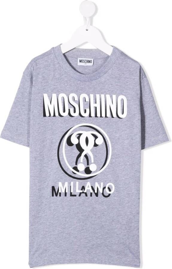 Moschino Kids T-shirt met logoprint Grijs