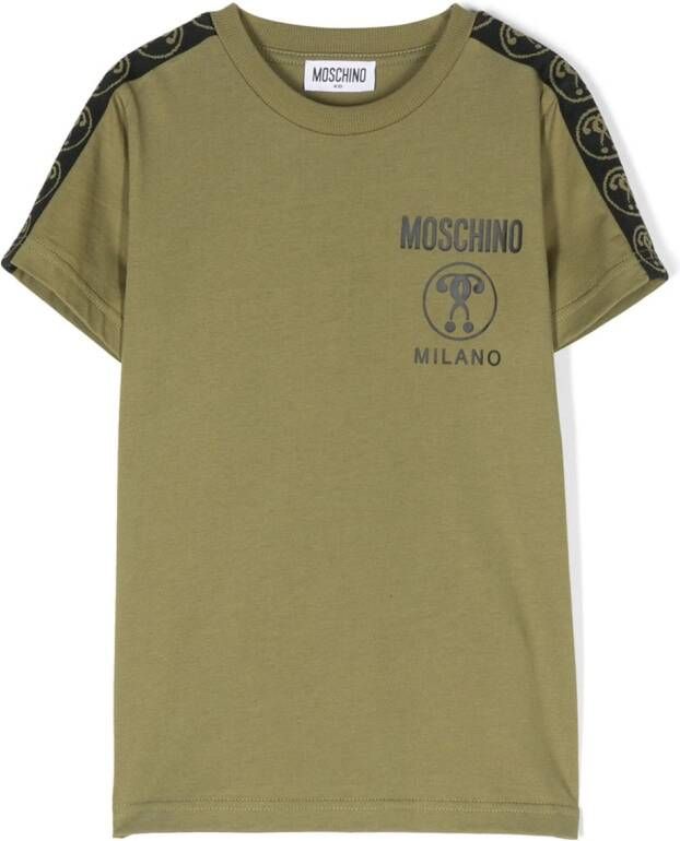 Moschino Kids T-shirt met logoprint Groen