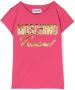 Moschino Kids T-shirt met logoprint Roze - Thumbnail 1
