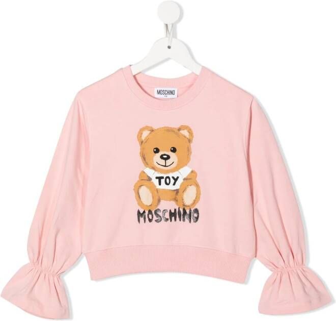Moschino Kids T-shirt met logoprint Roze