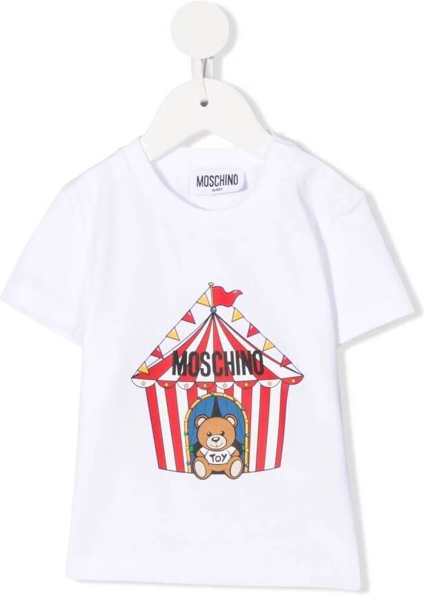 Moschino Kids T-shirt met logoprint Wit