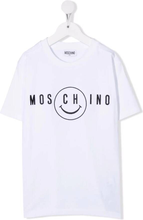 Moschino Kids T-shirt met logoprint Wit