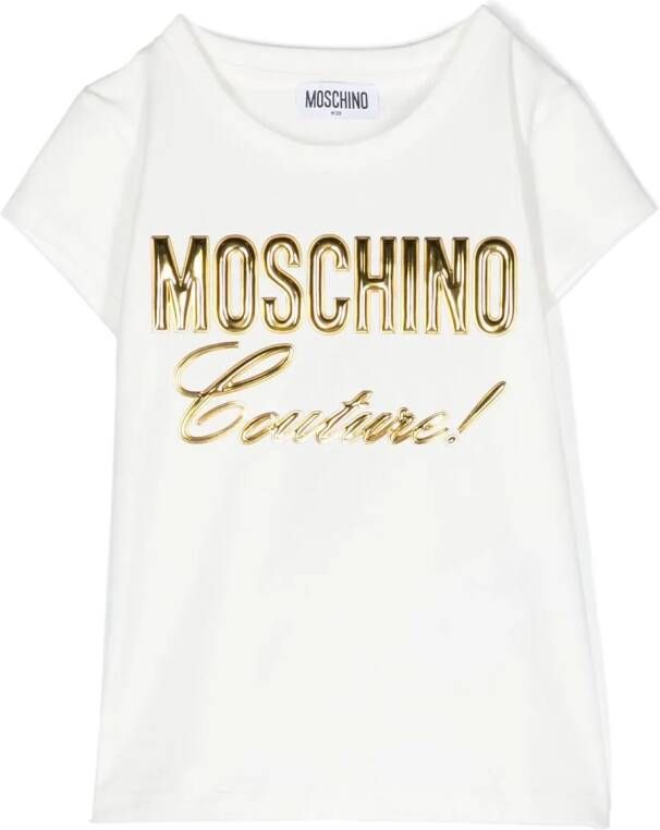 Moschino Kids T-shirt met logoprint Wit
