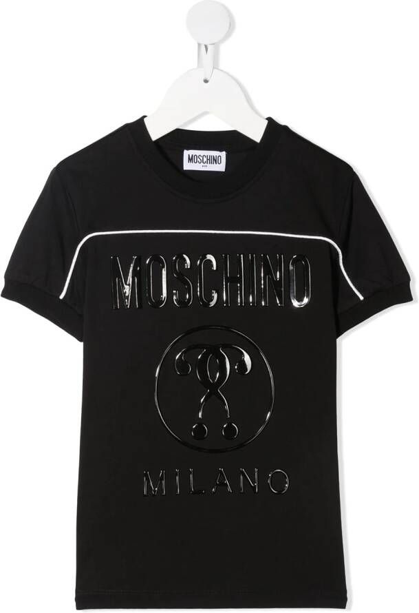 Moschino Kids T-shirt met logoprint Zwart