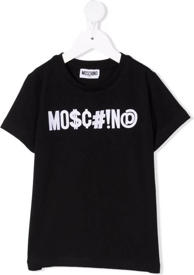 Moschino Kids T-shirt met logoprint Zwart