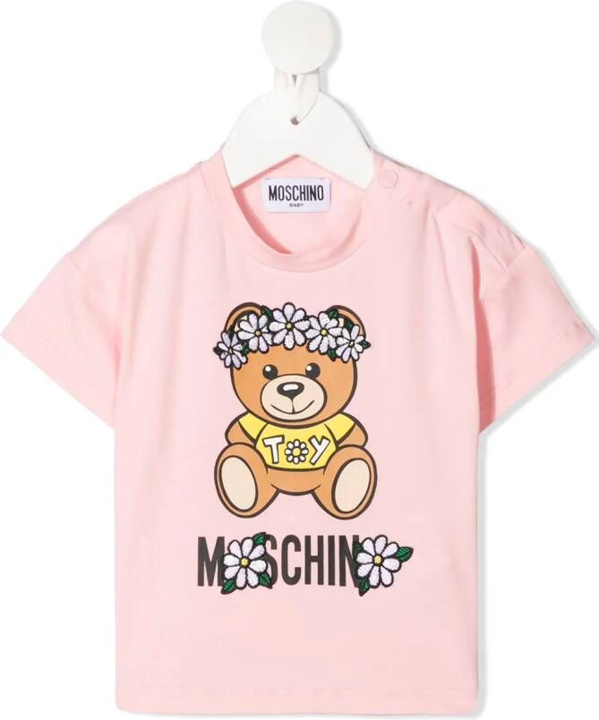 Moschino Kids T-shirt met print Roze