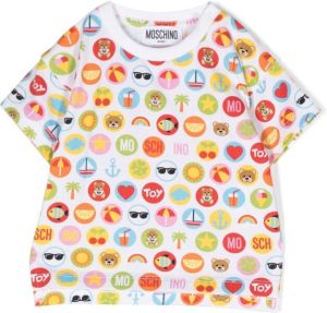Moschino Kids T-shirt met print Wit