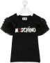 Moschino Kids T-shirt met ruchemouwen Zwart - Thumbnail 1