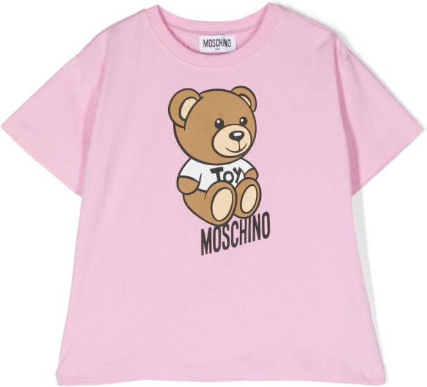 Moschino Kids T-shirt met teddybeer patroon Roze