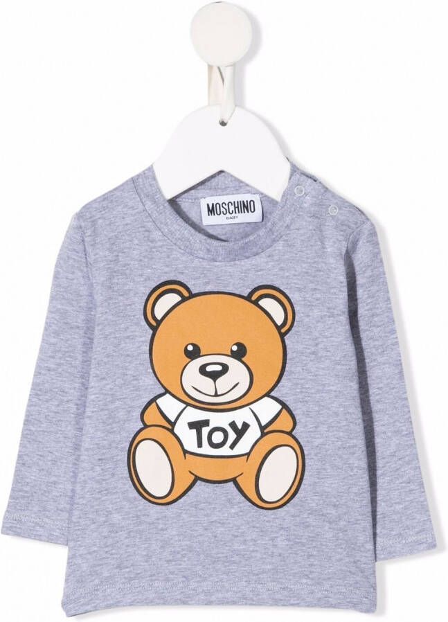Moschino Kids T-shirt met teddybeerprint Grijs