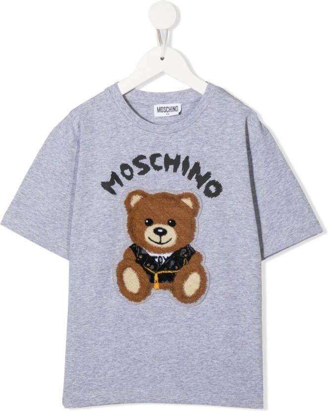 Moschino Kids T-shirt met teddybeerprint Grijs